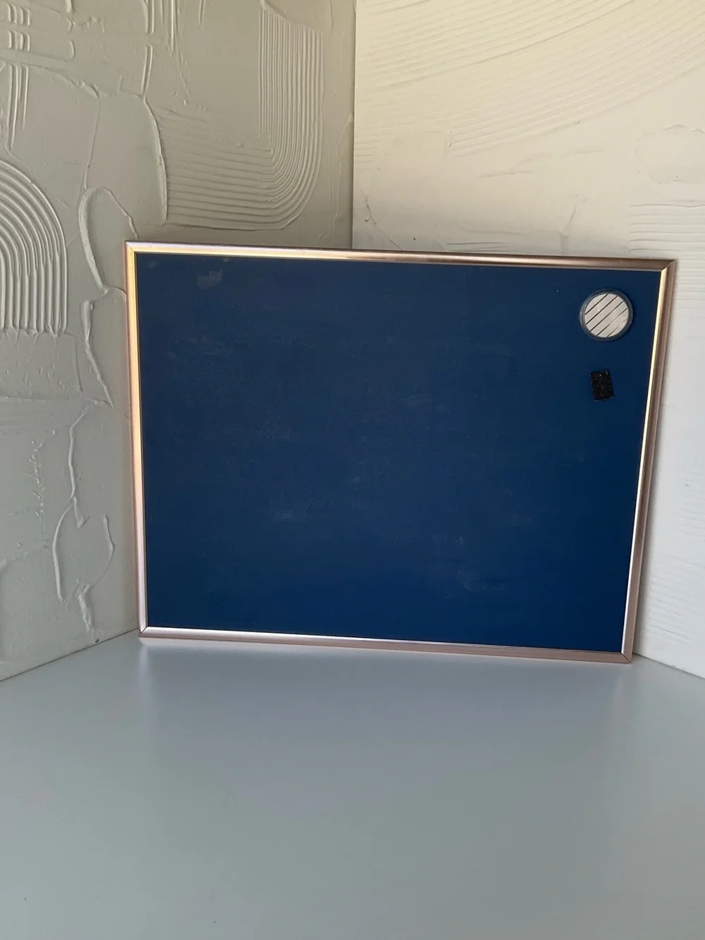 Blue Magnetic Chalkboard 14x11” - Silver Frame Wall Decor & Message Board